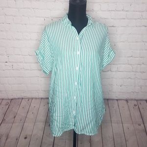 Beach Lunch Lounge Button Down Blouse Size Medium